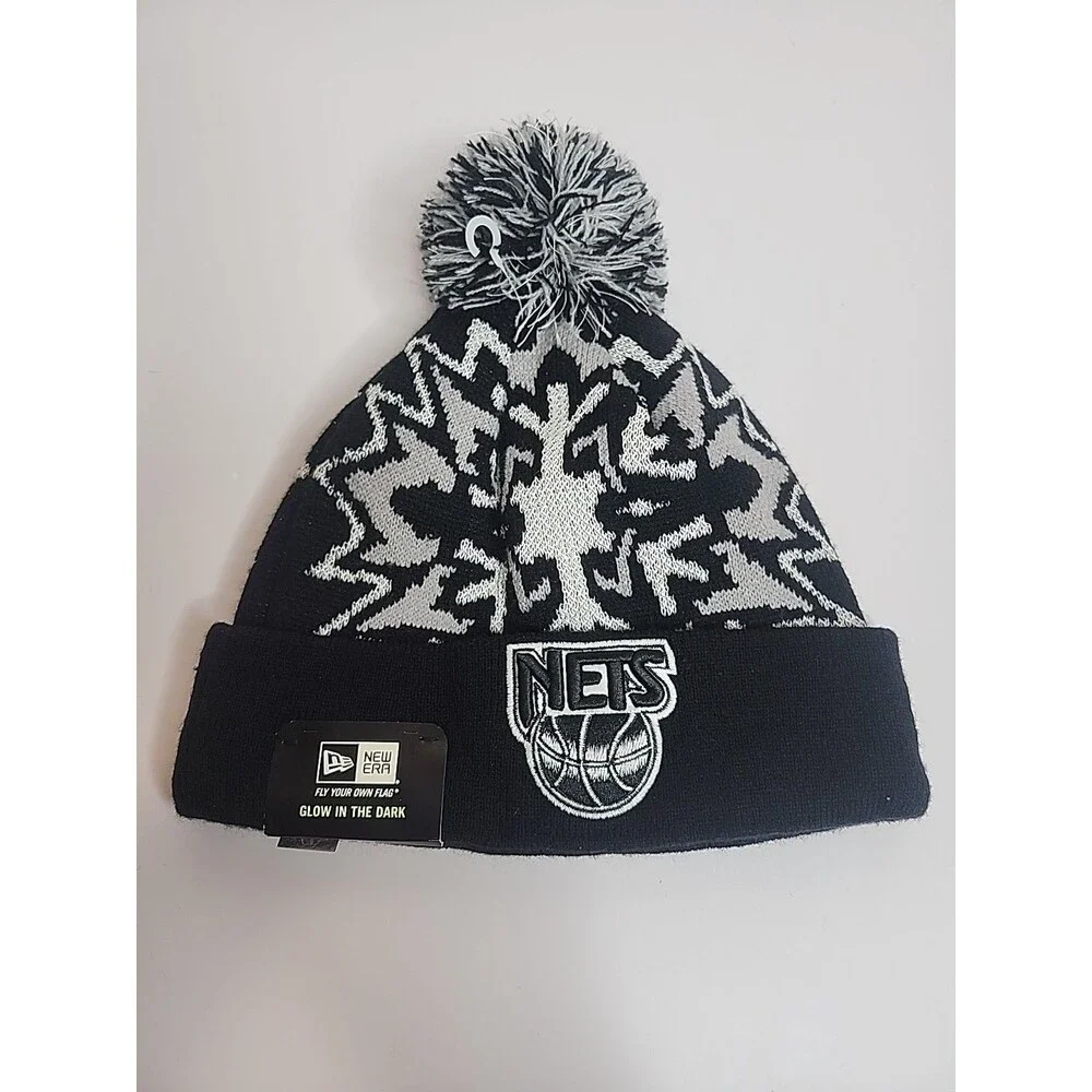 Brooklyn Nets New Era Beanie Winter Cap Adult Glow In The Dark Glowflake NBA New
